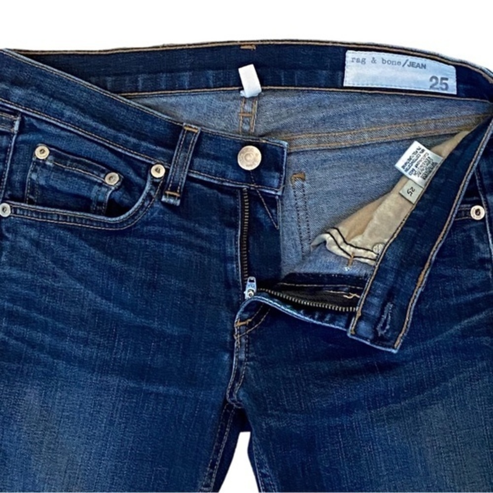 Rag & Bone Cate Mid Rise Skinny Jeans Blue Stretch Womens Size 25 - Picture 5 of 15